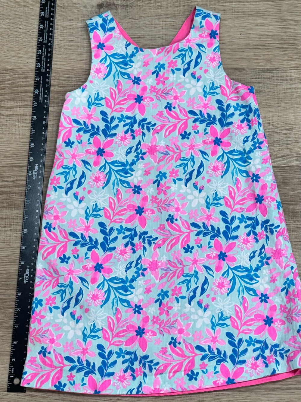 Tommy Bahama Girls Floral Dress Size 8 Pink Blue Sleeveless - Picture 2 of 6